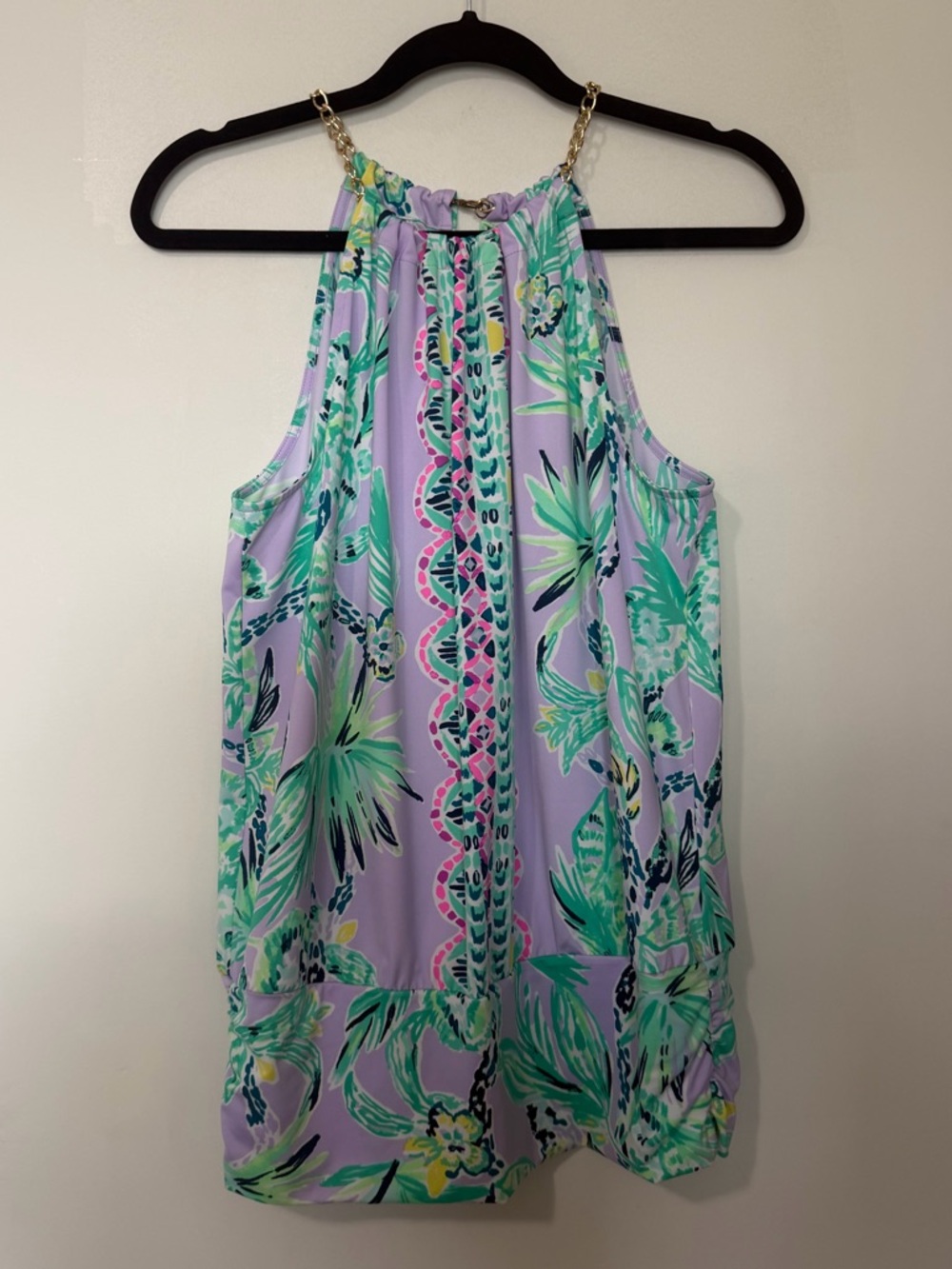 Lilly Pulitzer Lavender Tropical Chain-Strap Tank